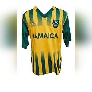 ORRO JAMAICA Soccer Team Jersey In Yellow/green. Size 14/16 Kids NWT